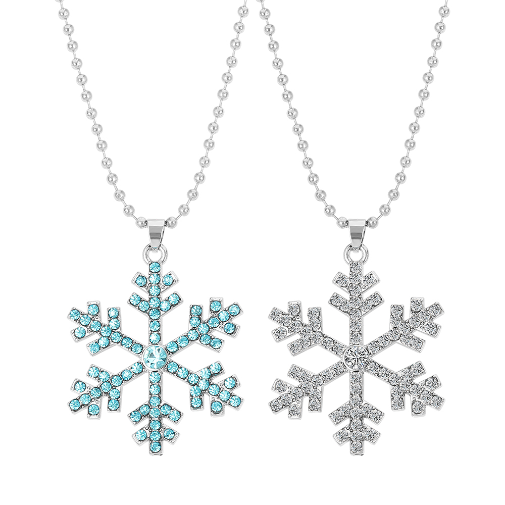Men'S Accessories And Jewelry - Magical Blue Crystal Snowflake Pendant Necklace