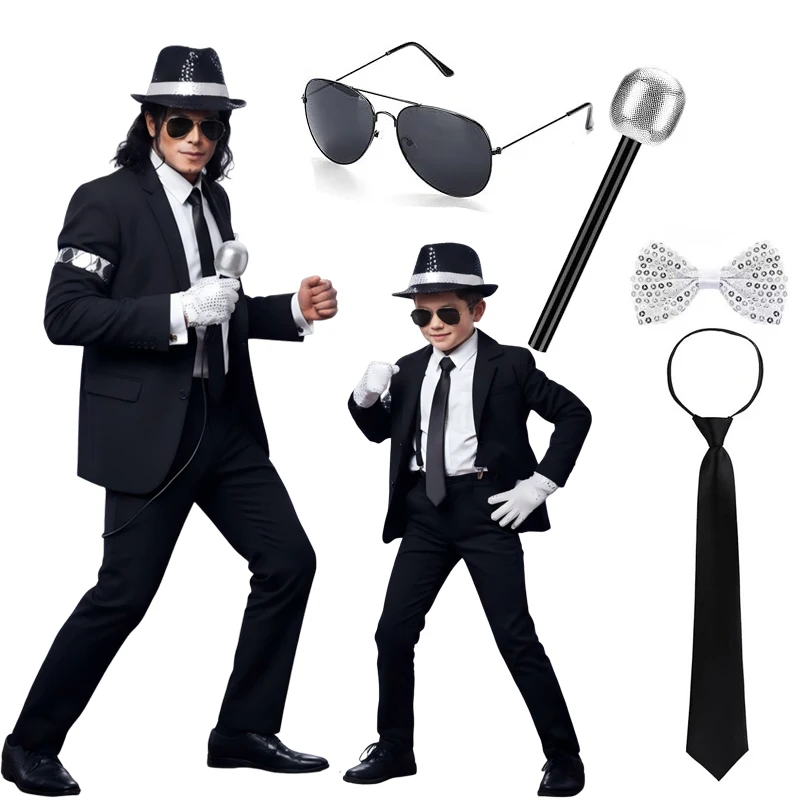 Men Accessories Style - Boys Men 80s Disco Costume Michael