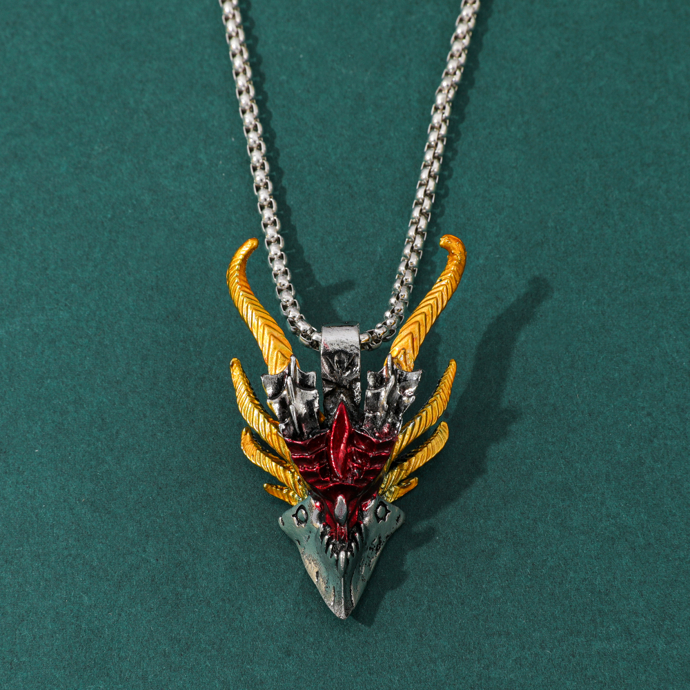 Men'S Accessories Fashion - Retro Hip-Hop Evil Dragon Head Pendant