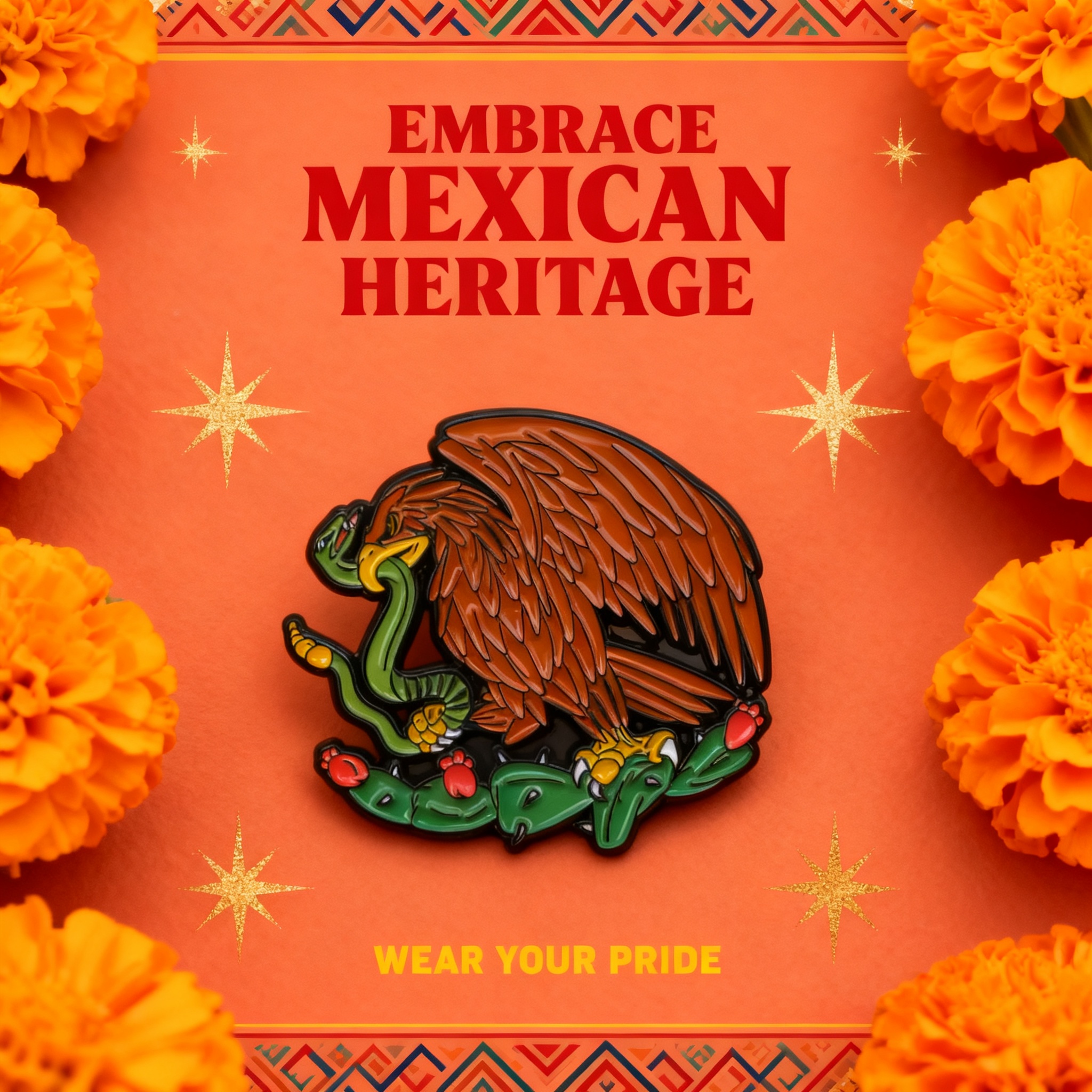 Men'S Accessories And Jewelry - Mexican Eagle Enamel Pin Mexico Flag