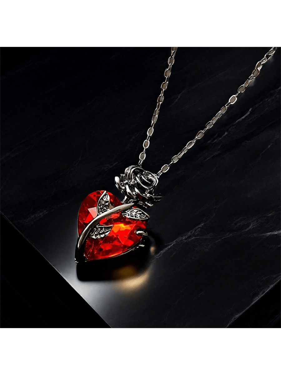 Men Accessories Necklace - 1pc Charming Rose Heart Pendant Necklace