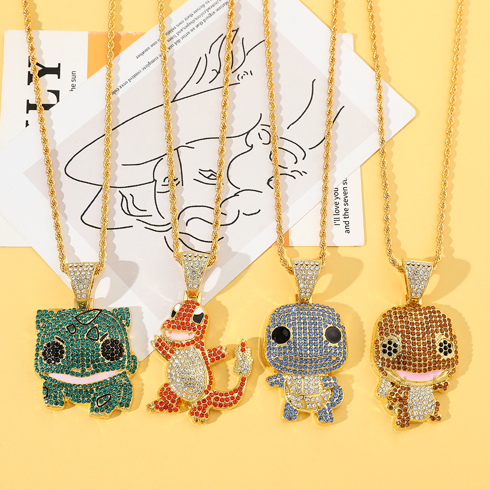 Men'S Accessories Fashion - Diamond Studded Squirtle Necklace Fashion Trend
