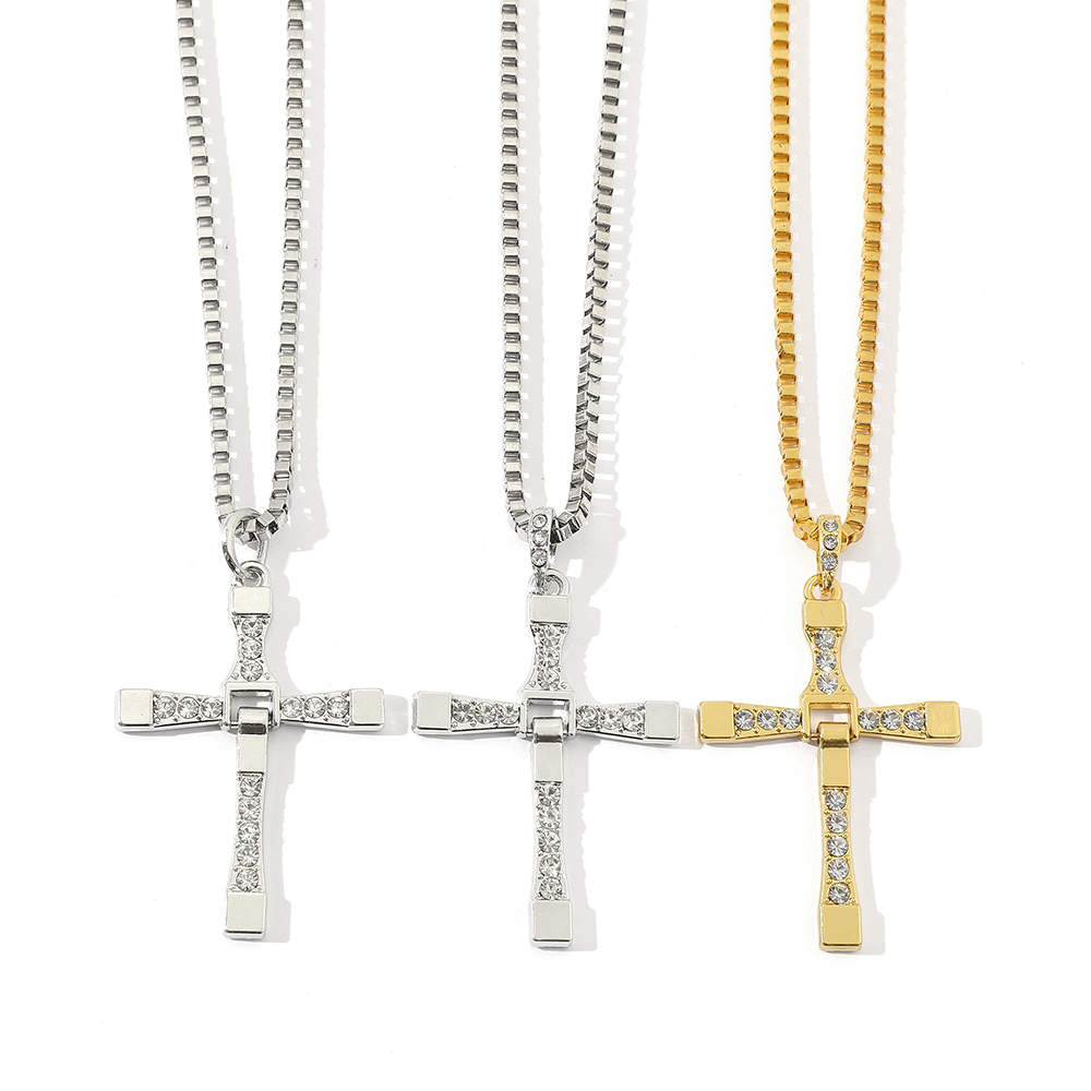 Men'S Accessories Fashion - Fashion Punk Rhinestone Cross Necklace Movie