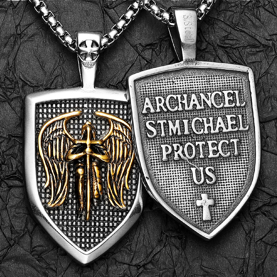 Men'S Accessories Best - Archangel St.Michael Pendants Stainless Steel Men