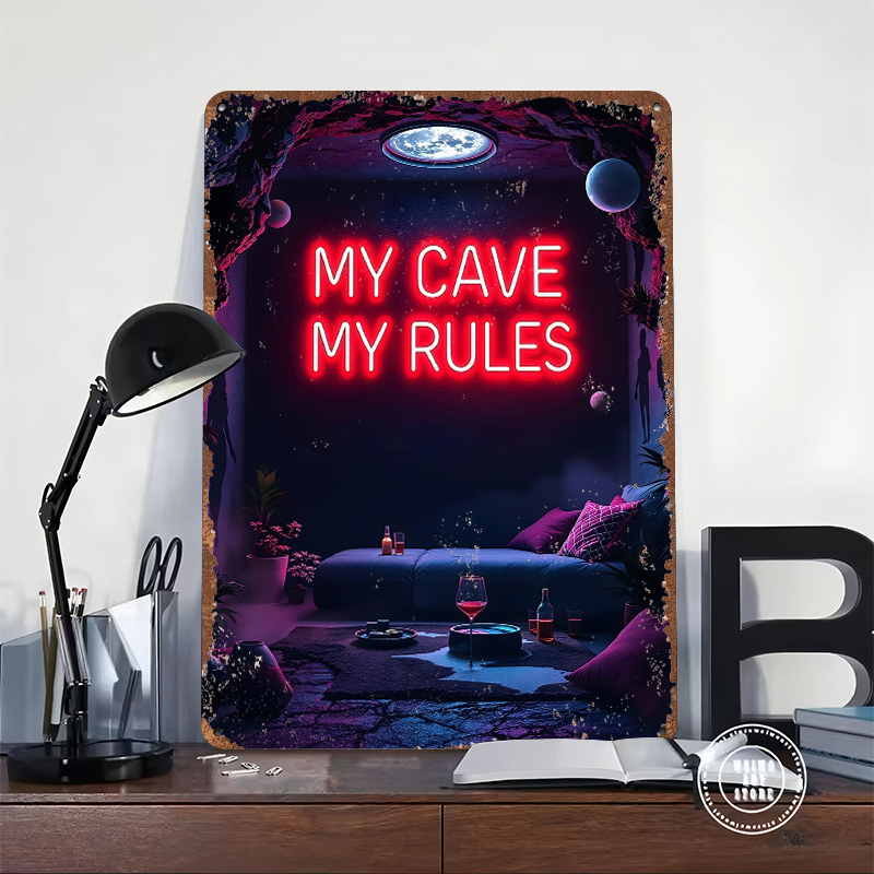 My Cave My Rules Neon Sign Met - Men Accessories Rule review and price
