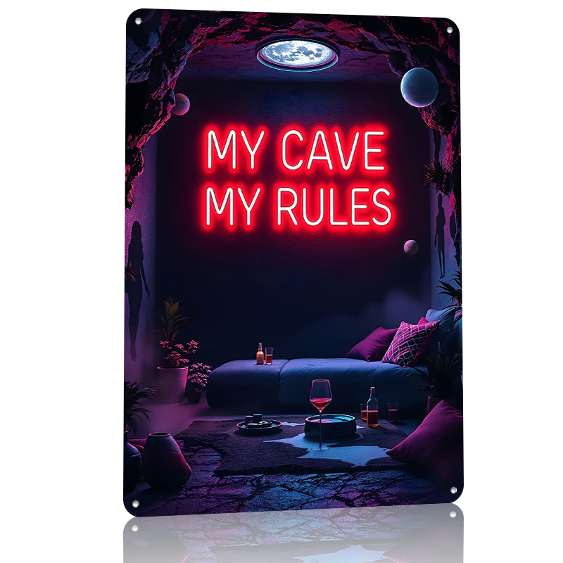 My Cave My Rules Neon Sign Met - Men Accessories Rule review and price