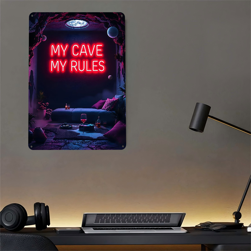 My Cave My Rules Neon Sign Met - Men Accessories Rule review and price