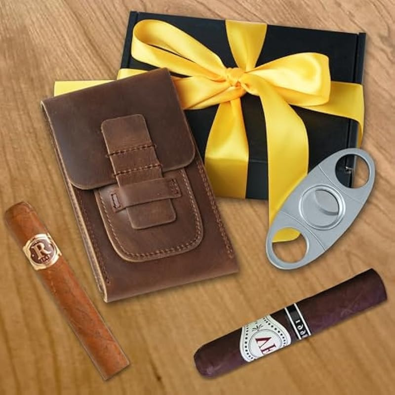 Genuine Leather Cigar Case 3 C - Men'S Accessories On Sale review and price