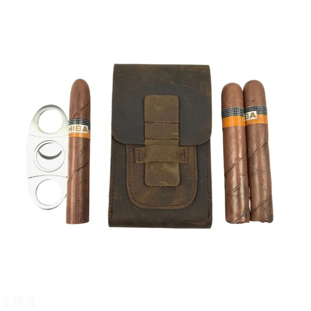 Genuine Leather Cigar Case 3 C - Men'S Accessories On Sale review and price