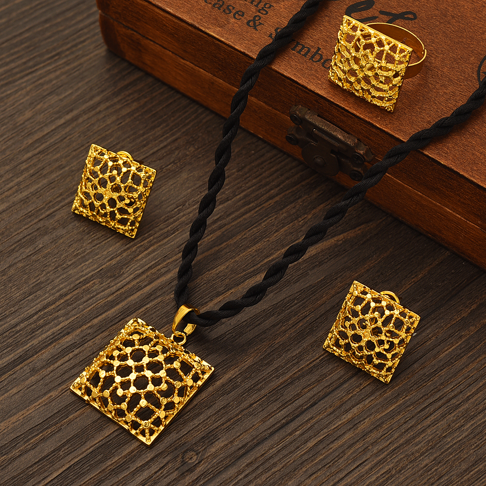 Fashion Square Gold Color Jewe - Men Accessories In Dubai review and price
