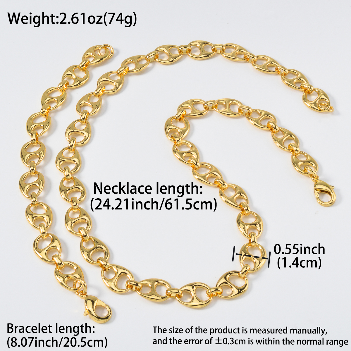 Pig Nose 18k Gold Plated Neckl - Men Accessories In Dubai review and price