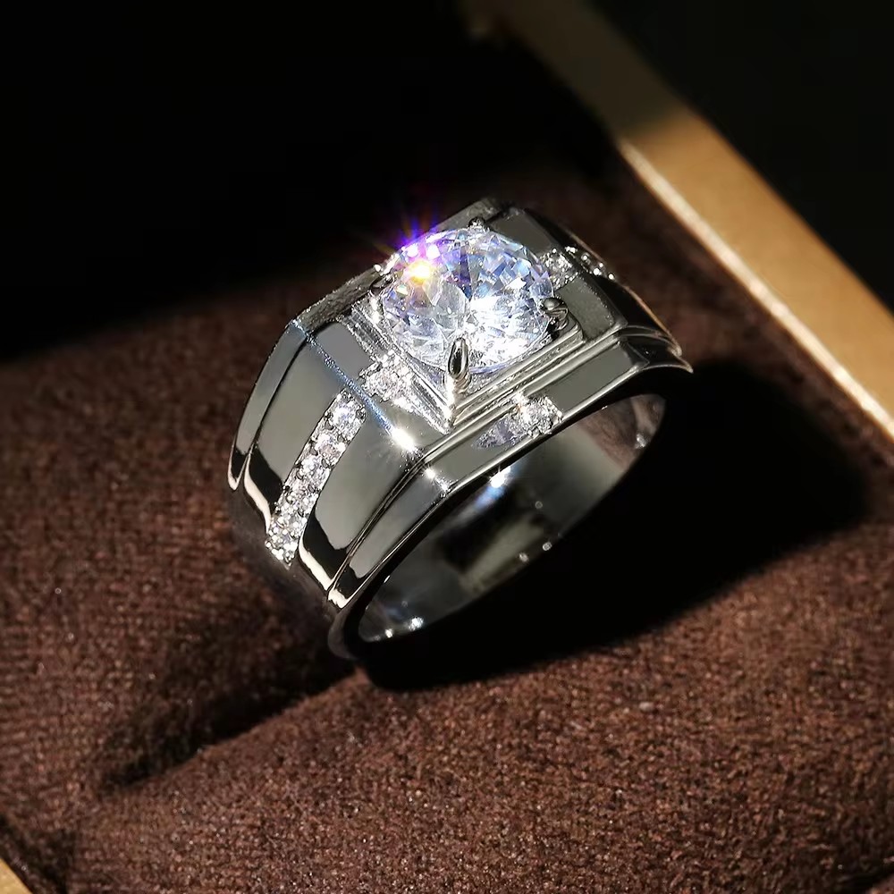 Huitan Gorgeous Men Wedding Ri - Men'S Accessories Jewelry Brands review and price