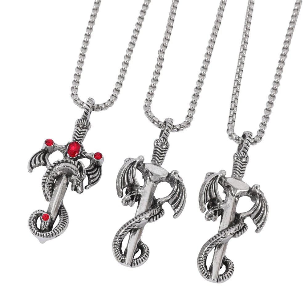 Retro Multicolor Gem Dragon Sw - Men Accessories Necklace review and price
