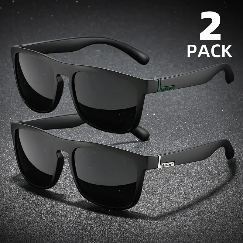 2PCS Fashion Square Sunglasses - Sunglasses Polarized Men review and price