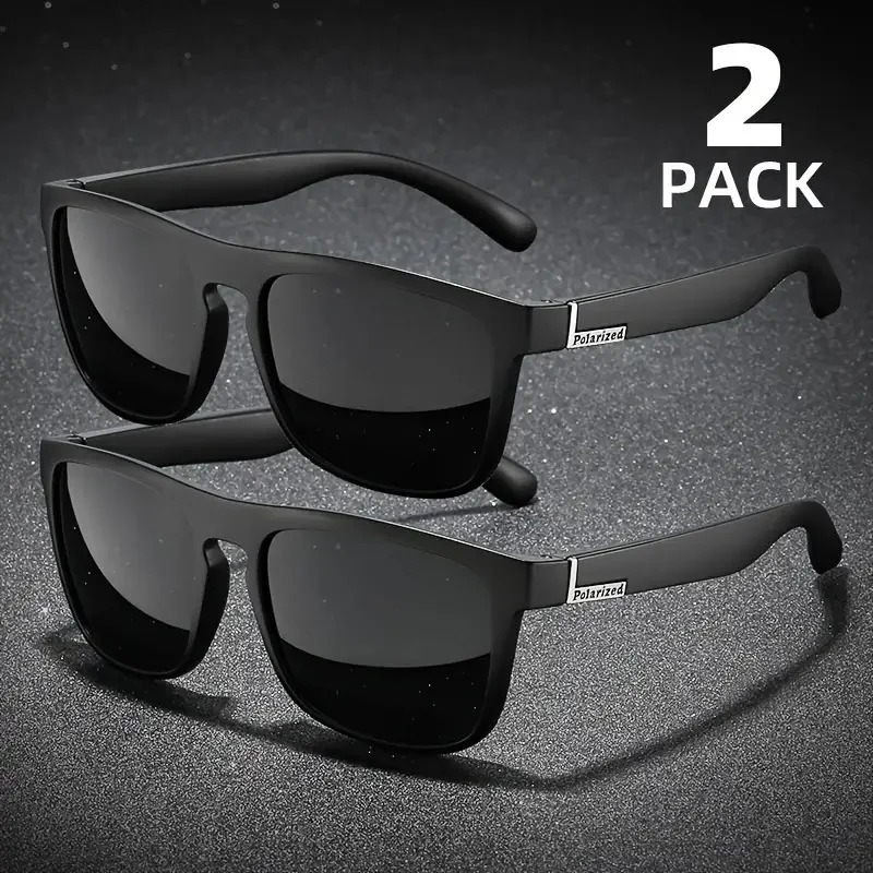 2PCS Fashion Square Sunglasses - Sunglasses Polarized Men review and price