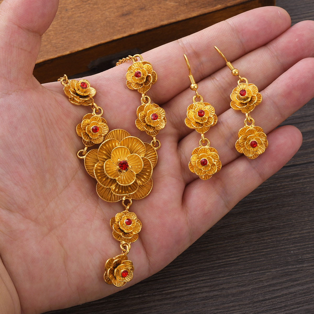 Fashion Golden Color Rose Jewe - Men Accessories In Dubai review and price