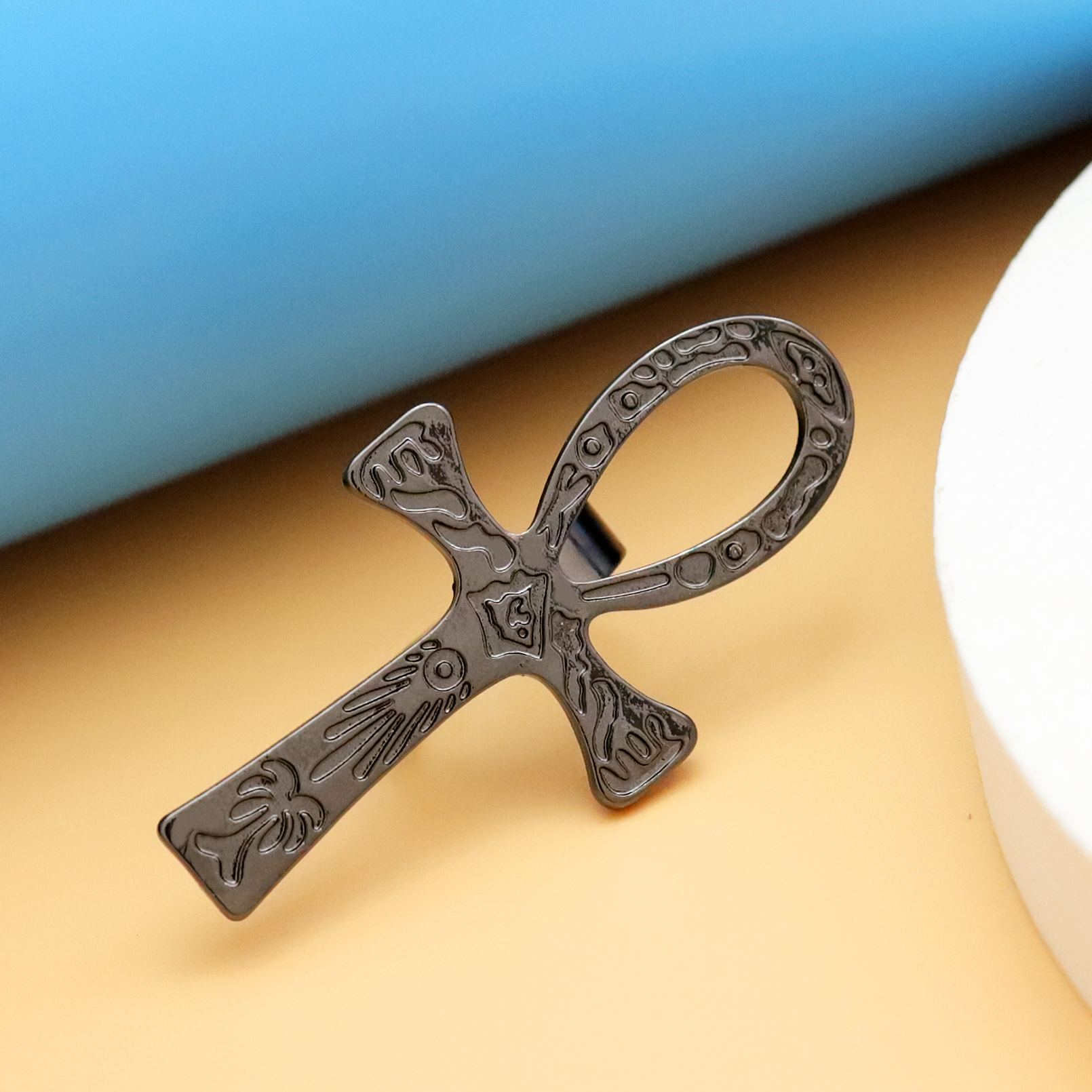Black Ankh Cross Ring Tribal E - Men Accessories Egypt review and price