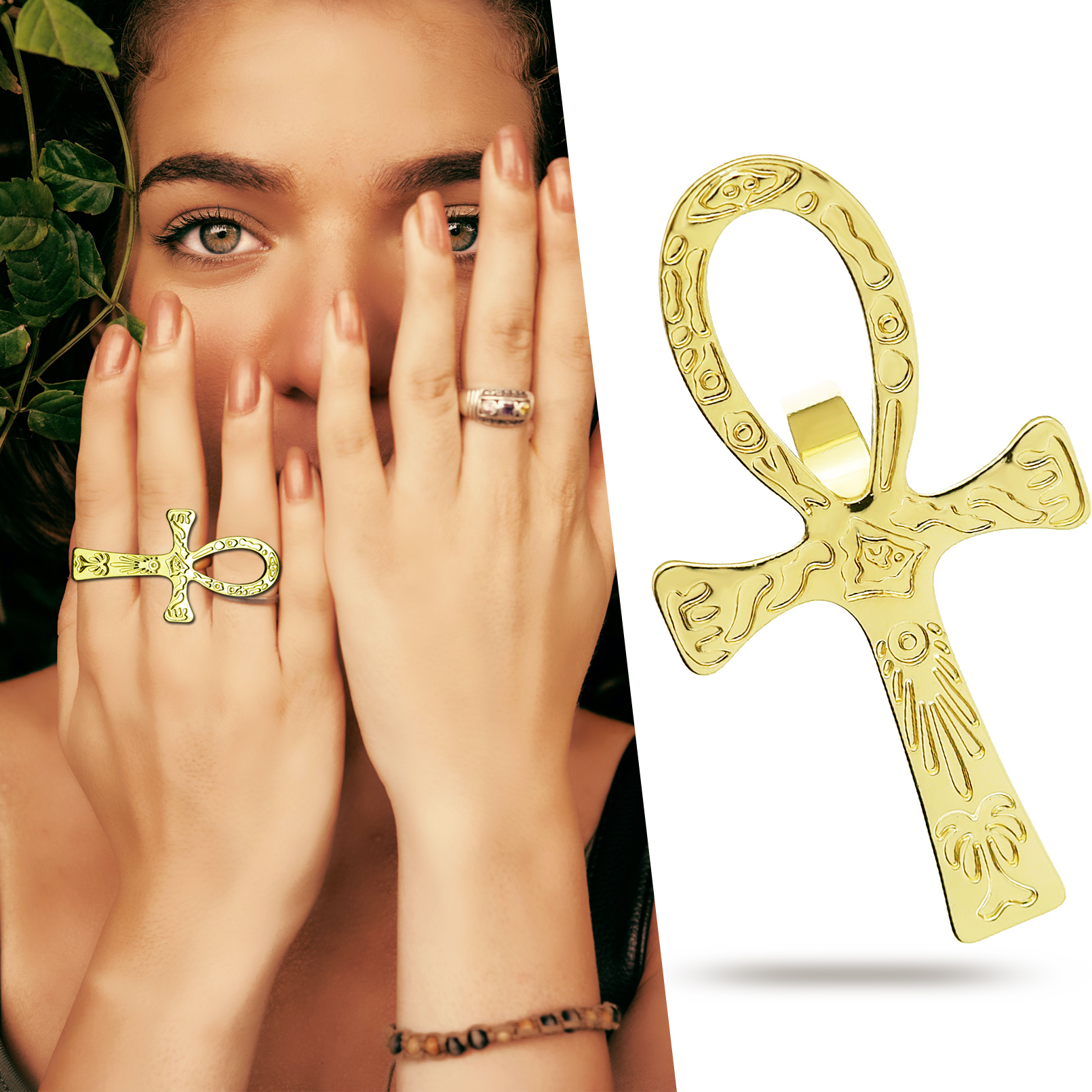 Black Ankh Cross Ring Tribal E - Men Accessories Egypt review and price