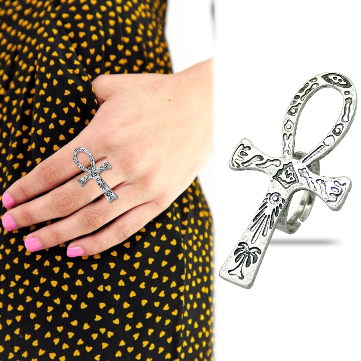 Black Ankh Cross Ring Tribal E - Men Accessories Egypt review and price