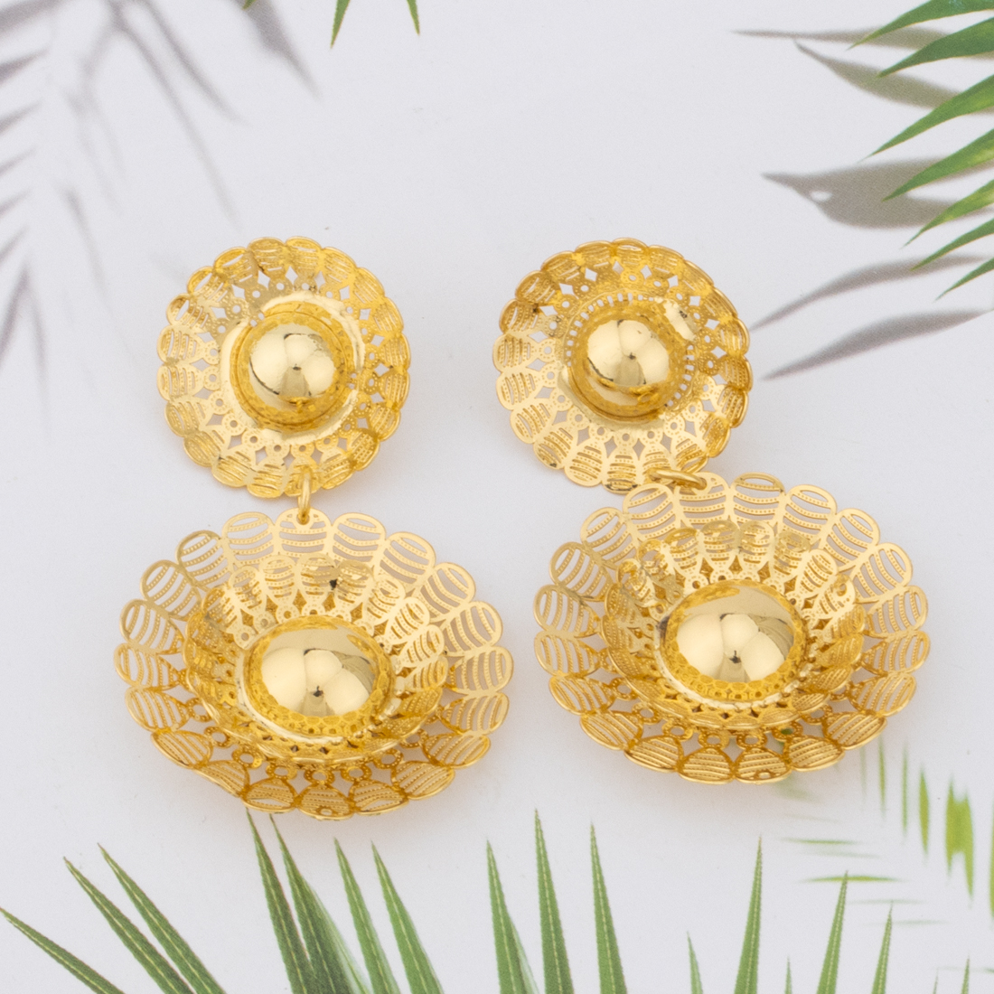 24K Gold Flower Jewelry Set fo - Men Accessories In Dubai review and price