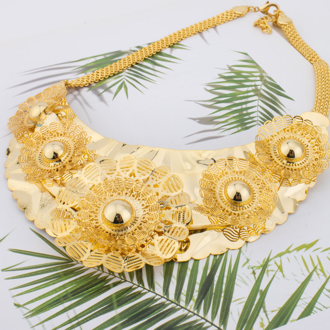 24K Gold Flower Jewelry Set fo - Men Accessories In Dubai review and price