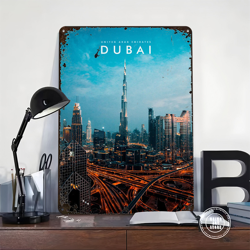 Dubai City Metal Poster Wall A - Men Accessories In Dubai review and price