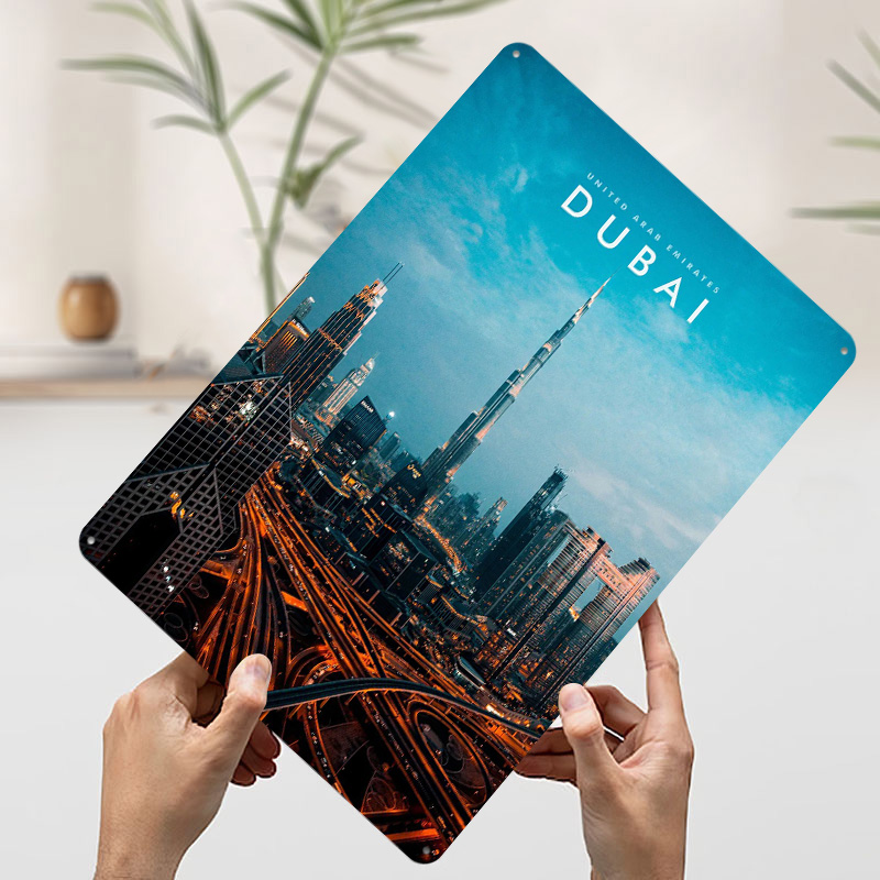 Dubai City Metal Poster Wall A - Men Accessories In Dubai review and price