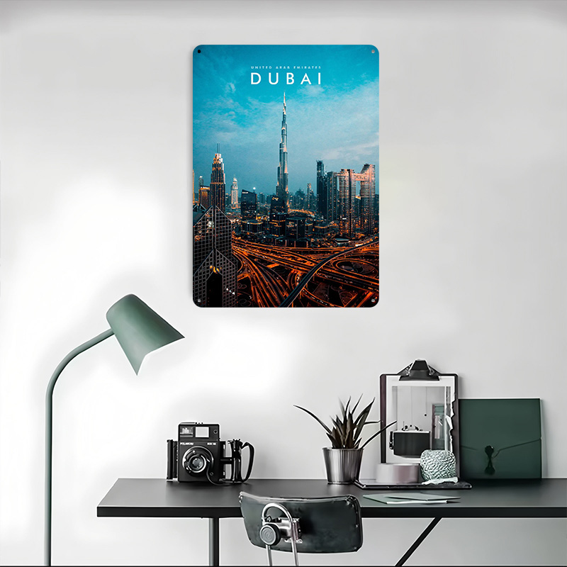 Dubai City Metal Poster Wall A - Men Accessories In Dubai review and price