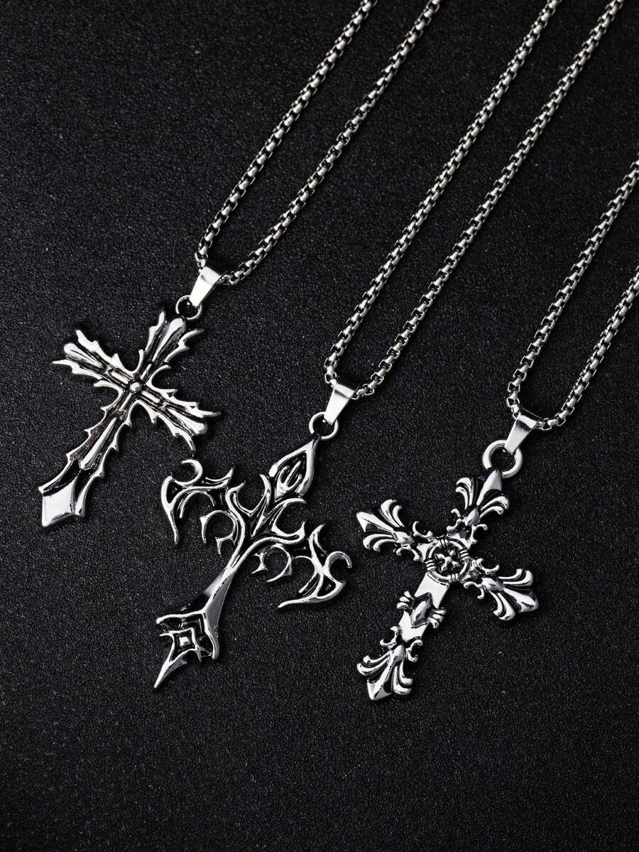 1pc Vintage Gothic Style Cross - Men Accessories Necklace review and price