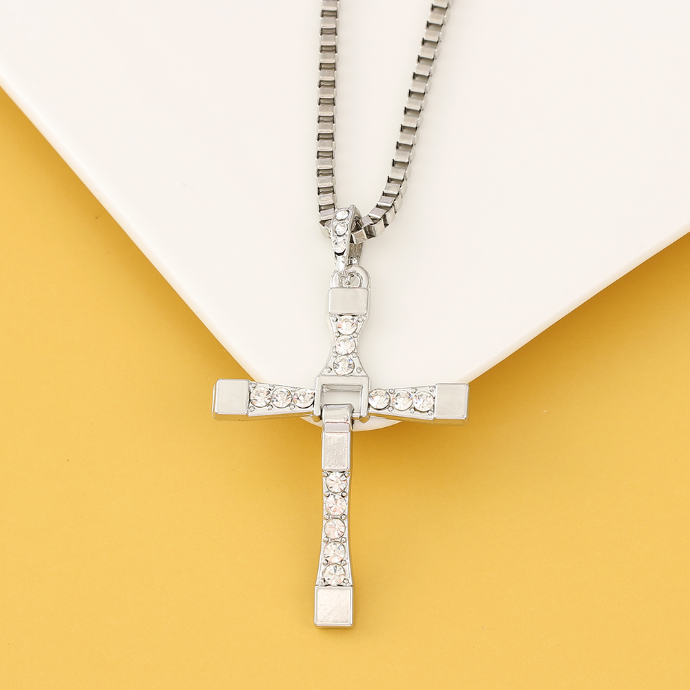 Fashion Punk Rhinestone Cross  - Men'S Accessories Fashion review and price